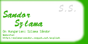 sandor szlama business card